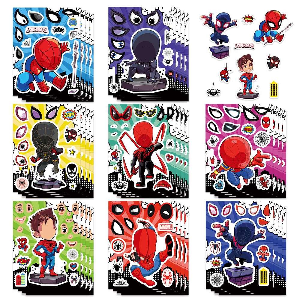 spider man anime stickers 8pcs a set