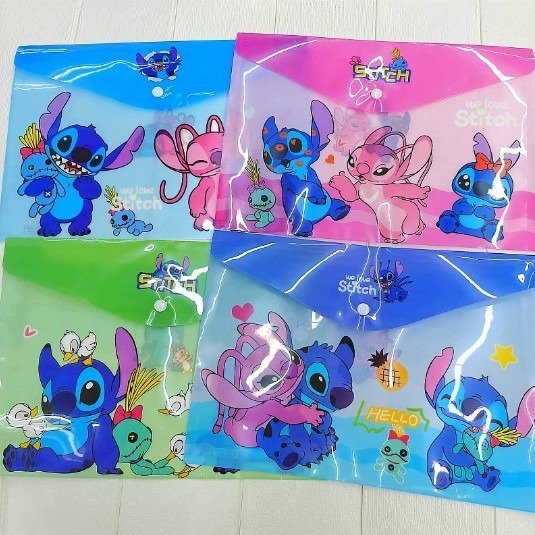stitch anime A4 file bag 12 pcs a set
