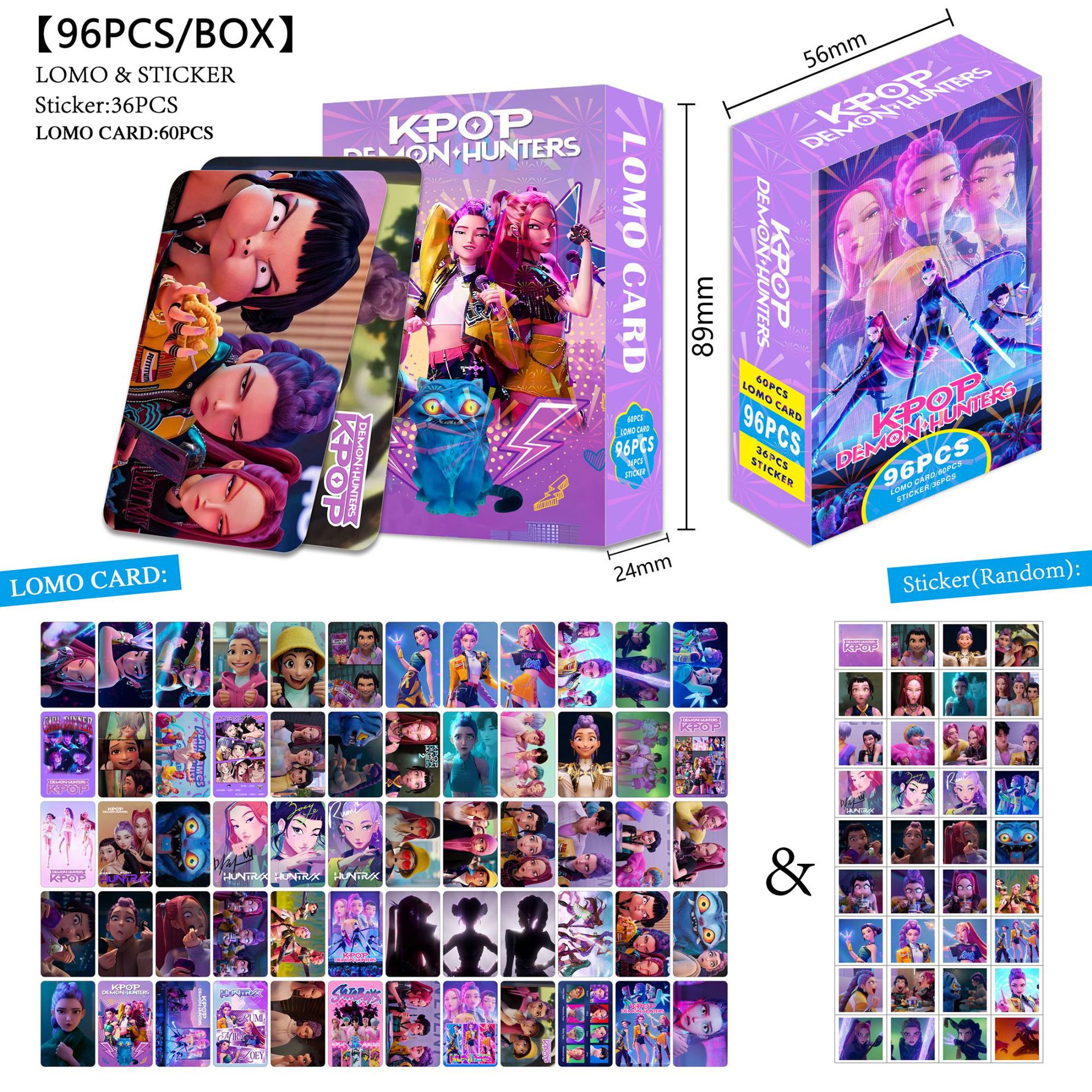 Kpop demon hunters anime lomo cards price for a set of 96 pcs
