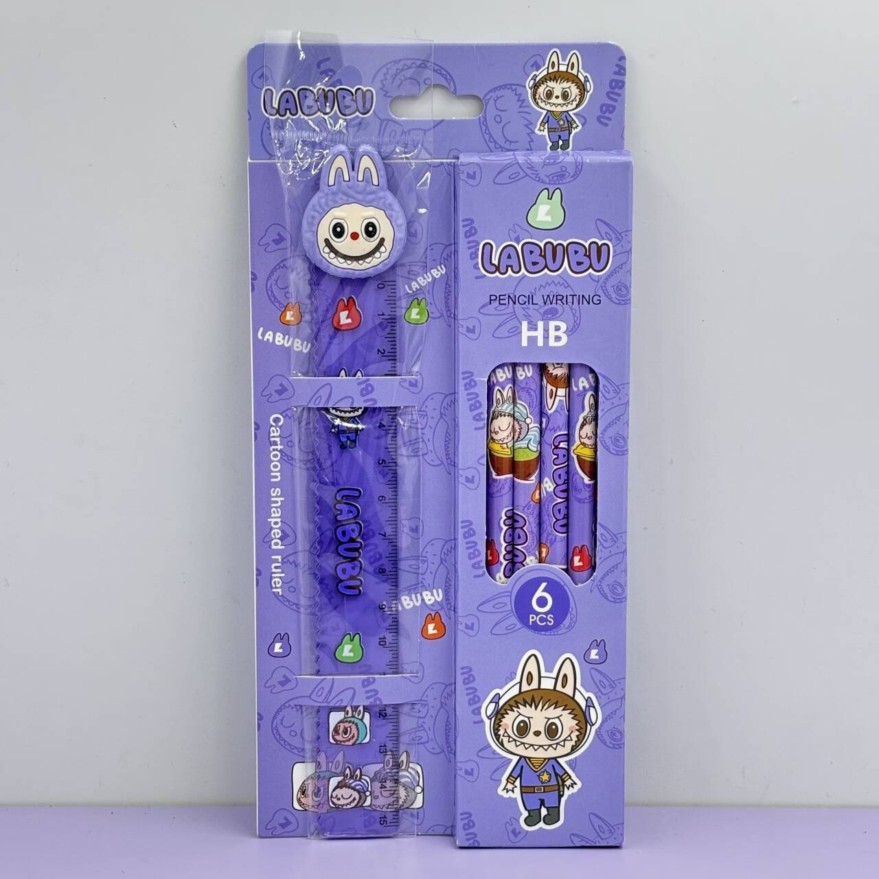 Labubu anime pencil ruler set 2pcs a set
