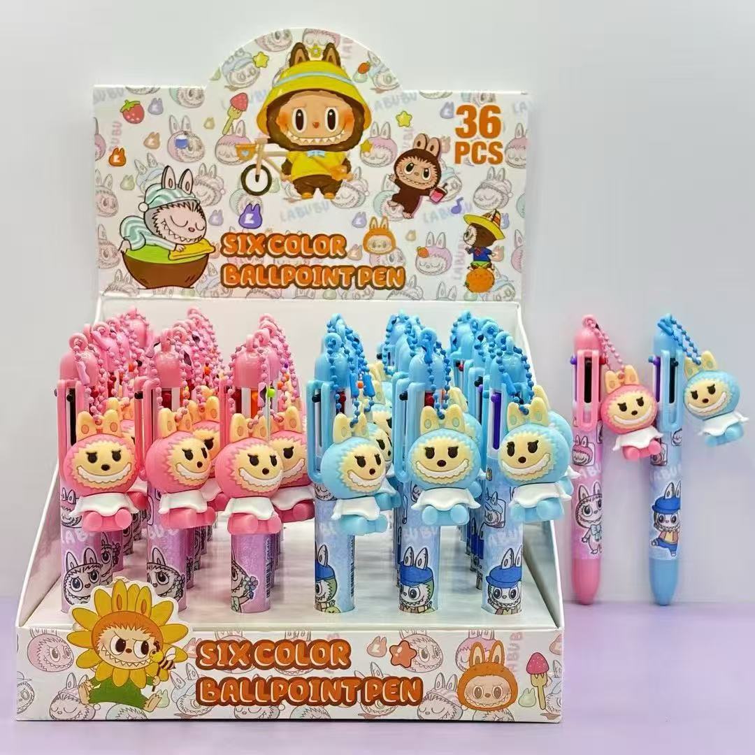 Labubu anime six color ballpoint pen 36pcs a set