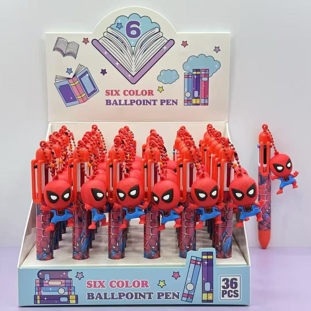 spider man anime six color ballpoint pen 36pcs a set