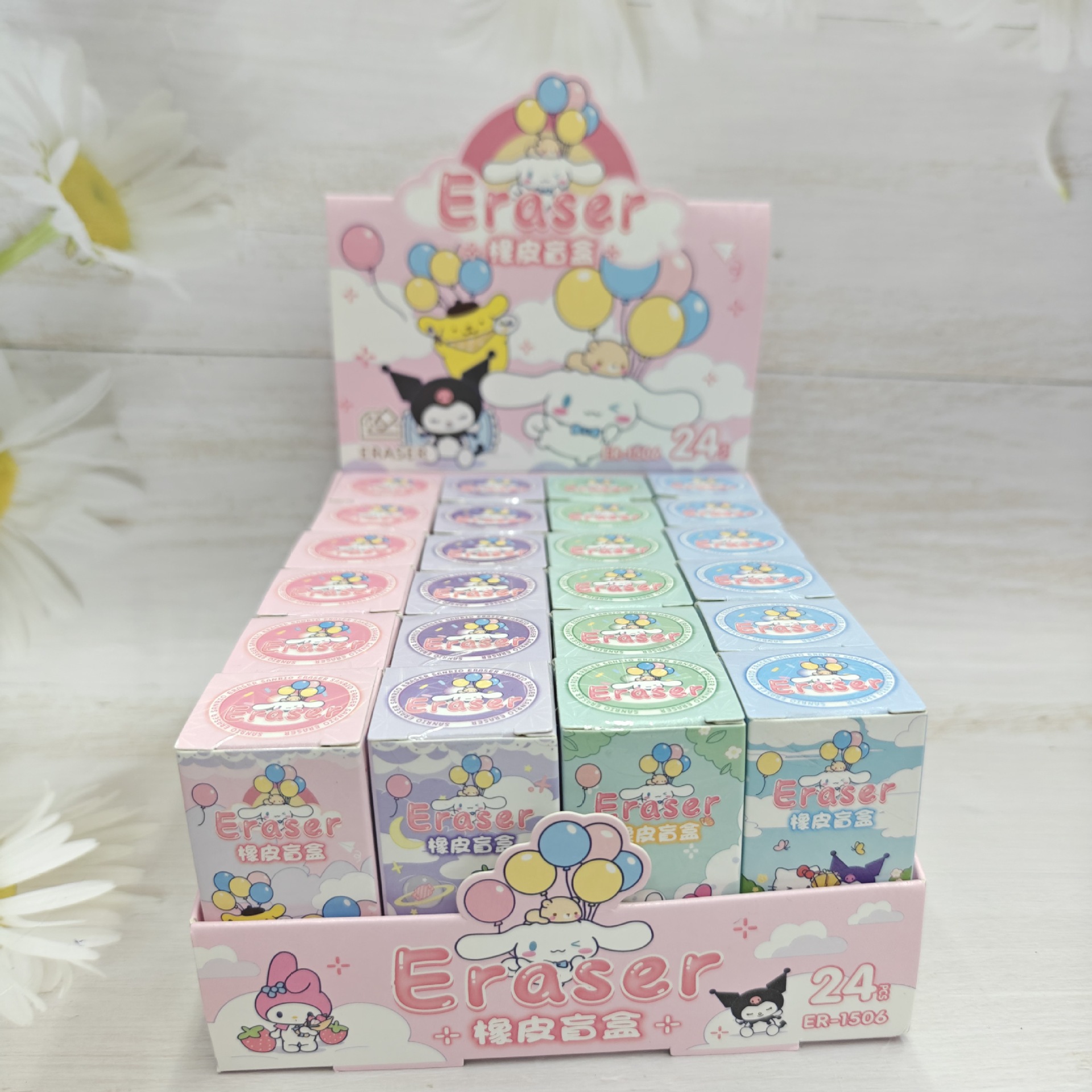 Kuromi anime eraser 24 pcs a set