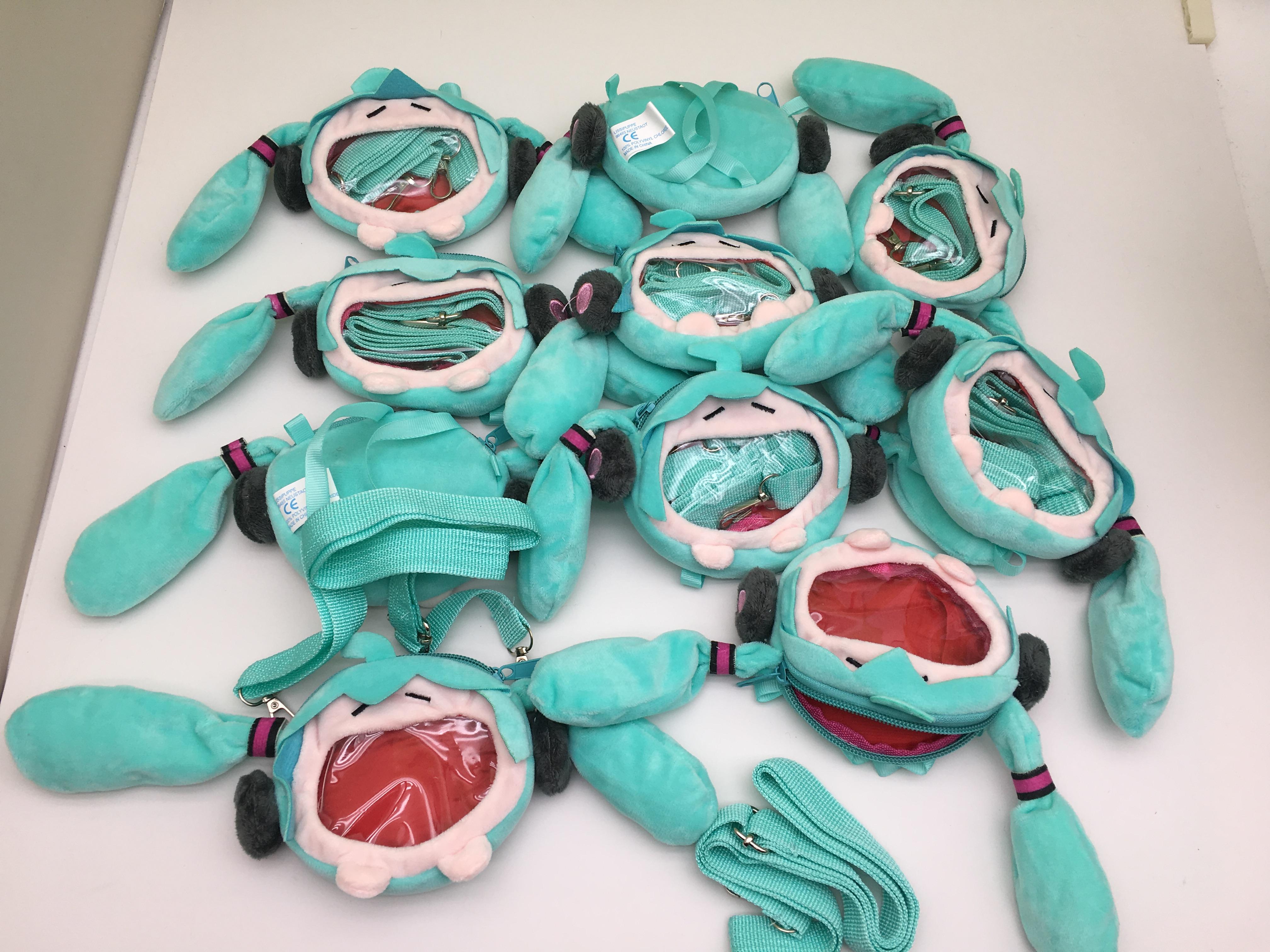 Hatsune Miku anime Plush bag 17*10cm 10pcs a set