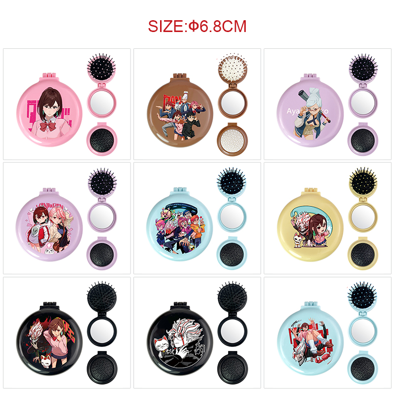 Dandadan anime multi functional small mirror and comb 5 pcs a set