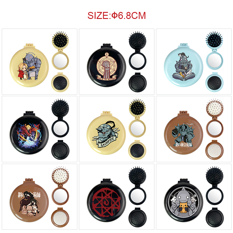 Fullmetal Alchemist anime multi functional small mirror and comb 5 pcs a set