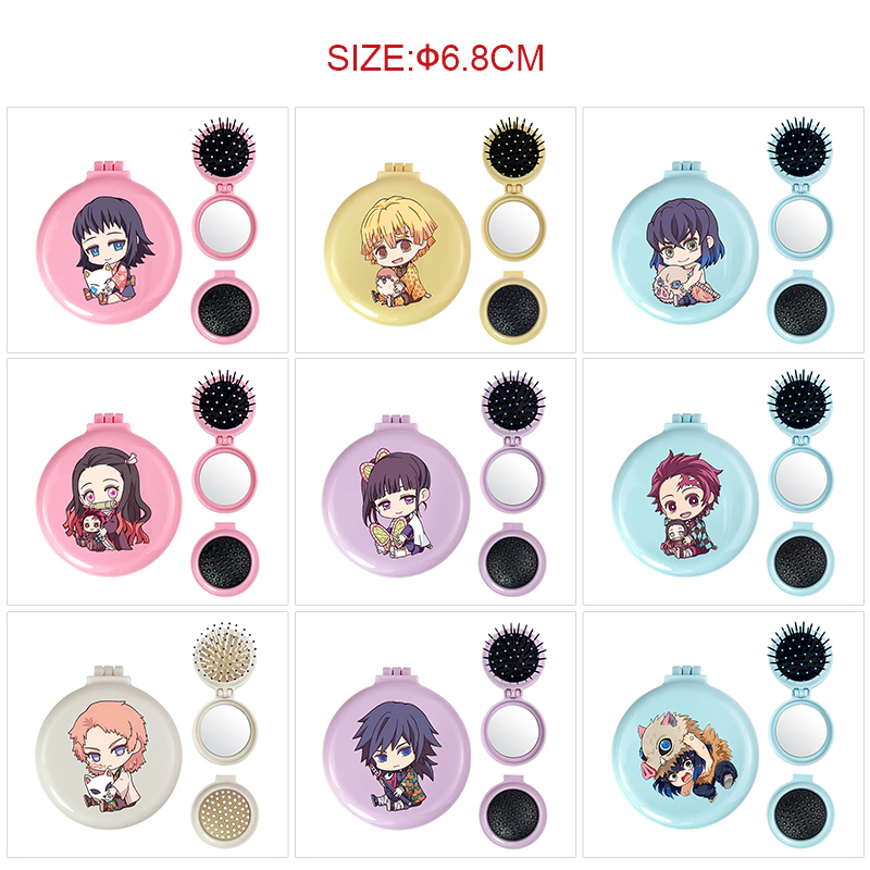 Demon slayer kimets anime multi functional small mirror and comb 5 pcs a set
