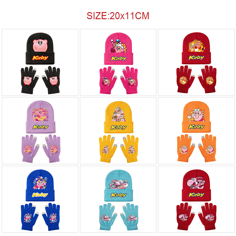 Kirby anime hat and glove set