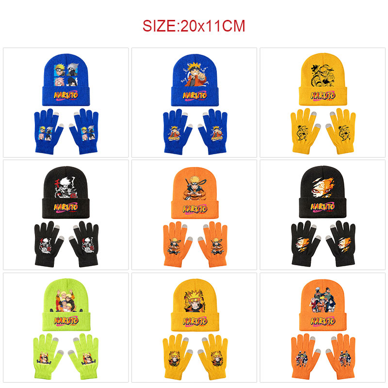 Naruto anime hat and glove set