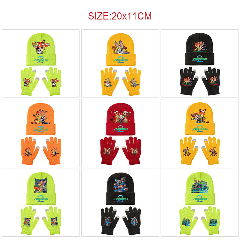 Zootopia anime hat and glove set