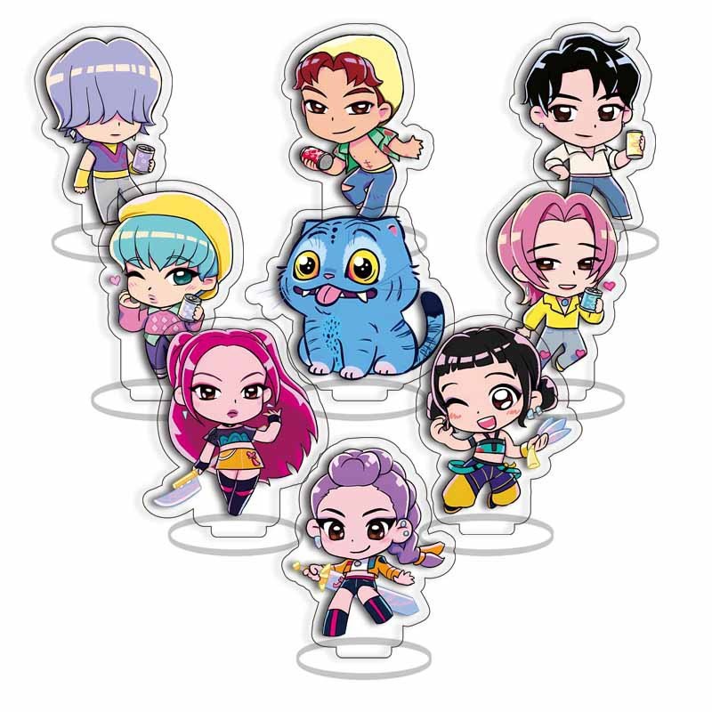 Kpop demon hunters anime Standing Plates 6cm 9pcs a set