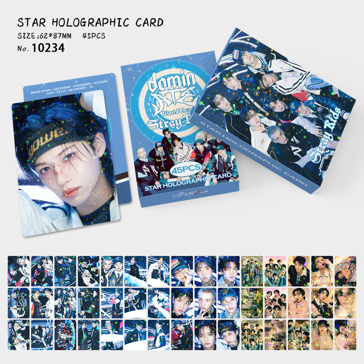 Straykids anime lomo cards price for a set of 45pcs