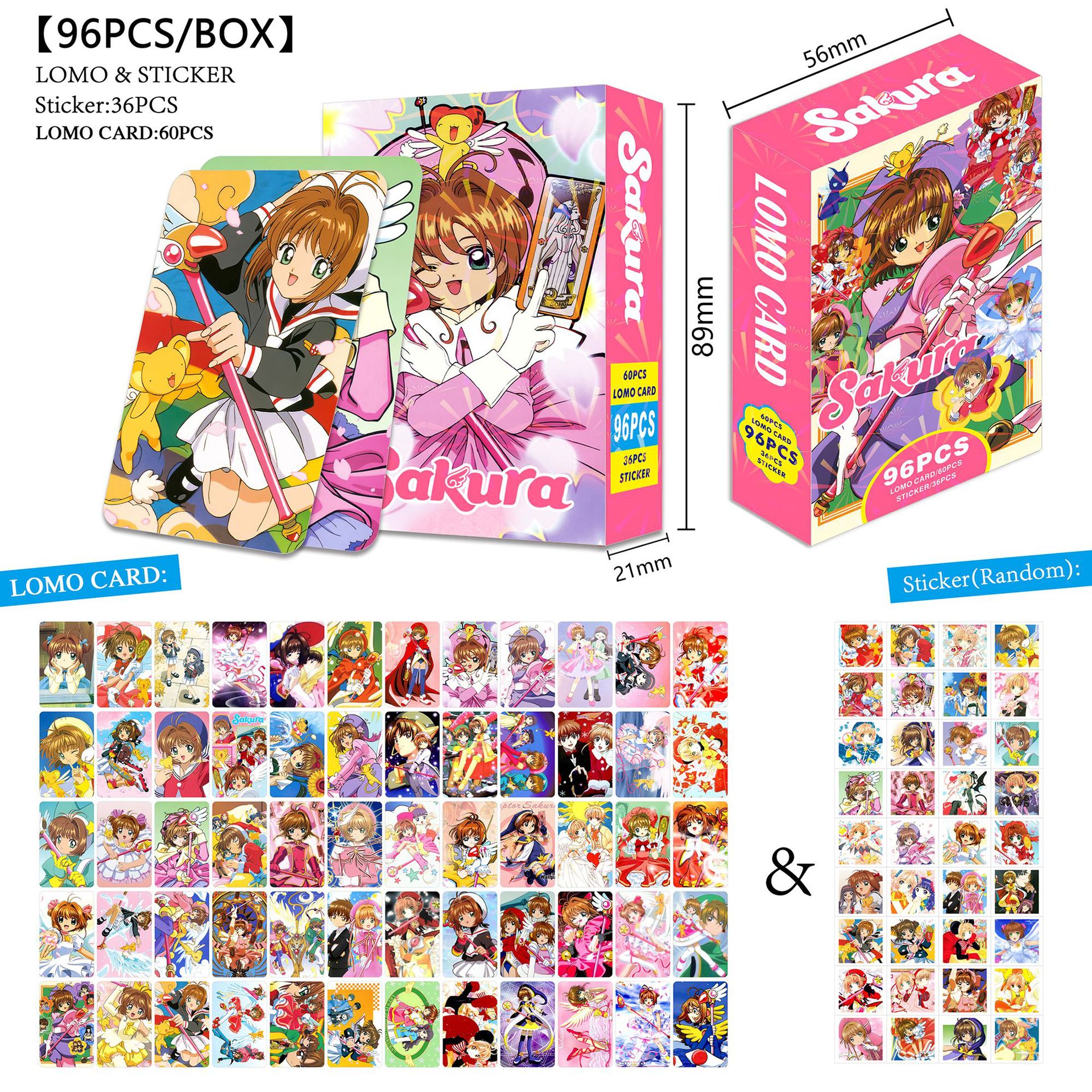 Card Captor Sakura anime lomo cards price for a set of 96 pcs