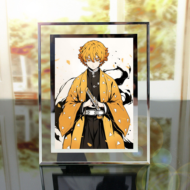 Demon slayer kimets anime crystal photo frame