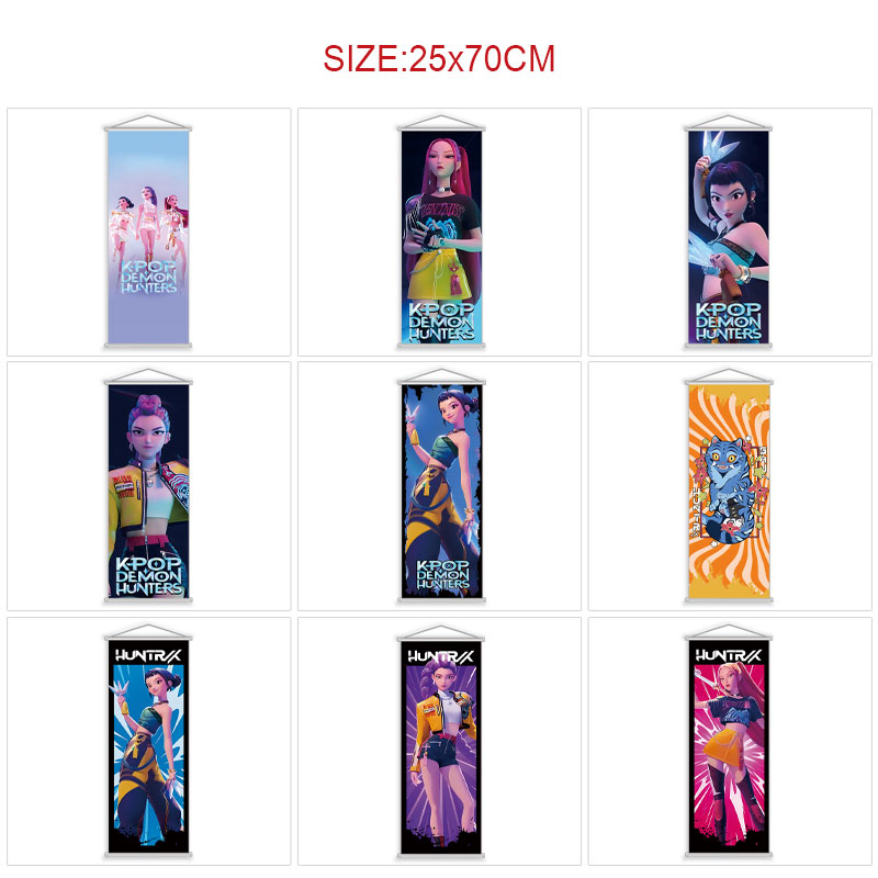 Kpop demon hunters anime wallscroll 25*70cm price for 5 pcs