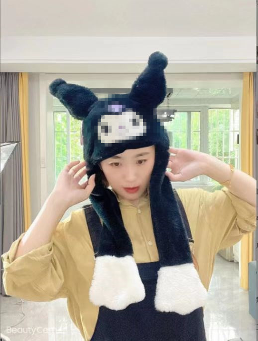 Kuromi anime Plush hat ears move and glow