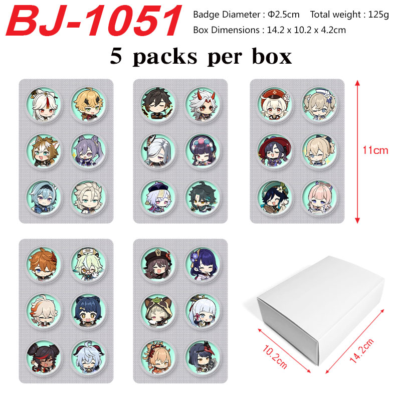 Genshin Impact anime pin set