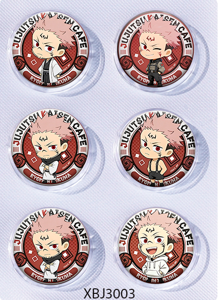 Jujutsu Kaisen anime pin 6pcs a set 25mm