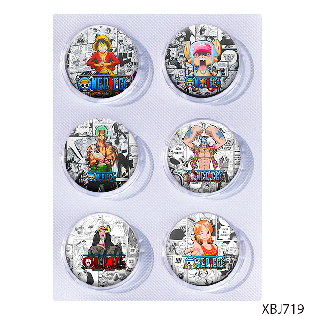 One Piece anime pin 6pcs a set 25mm