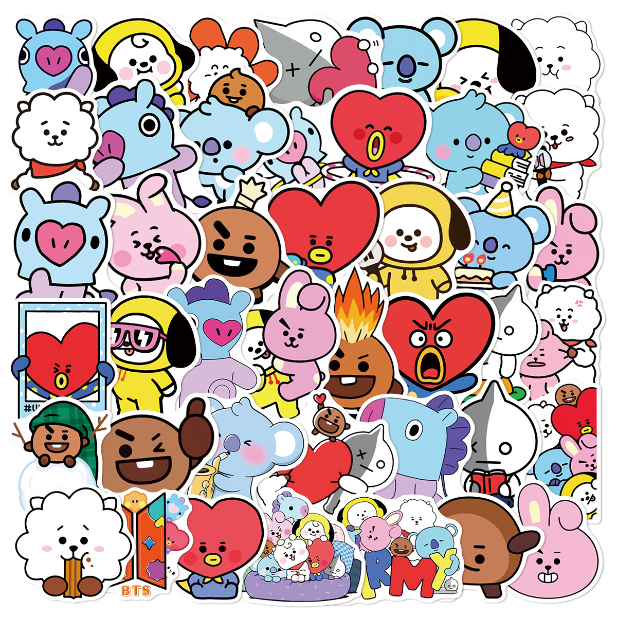 BTS anime stickers 61pcs a set