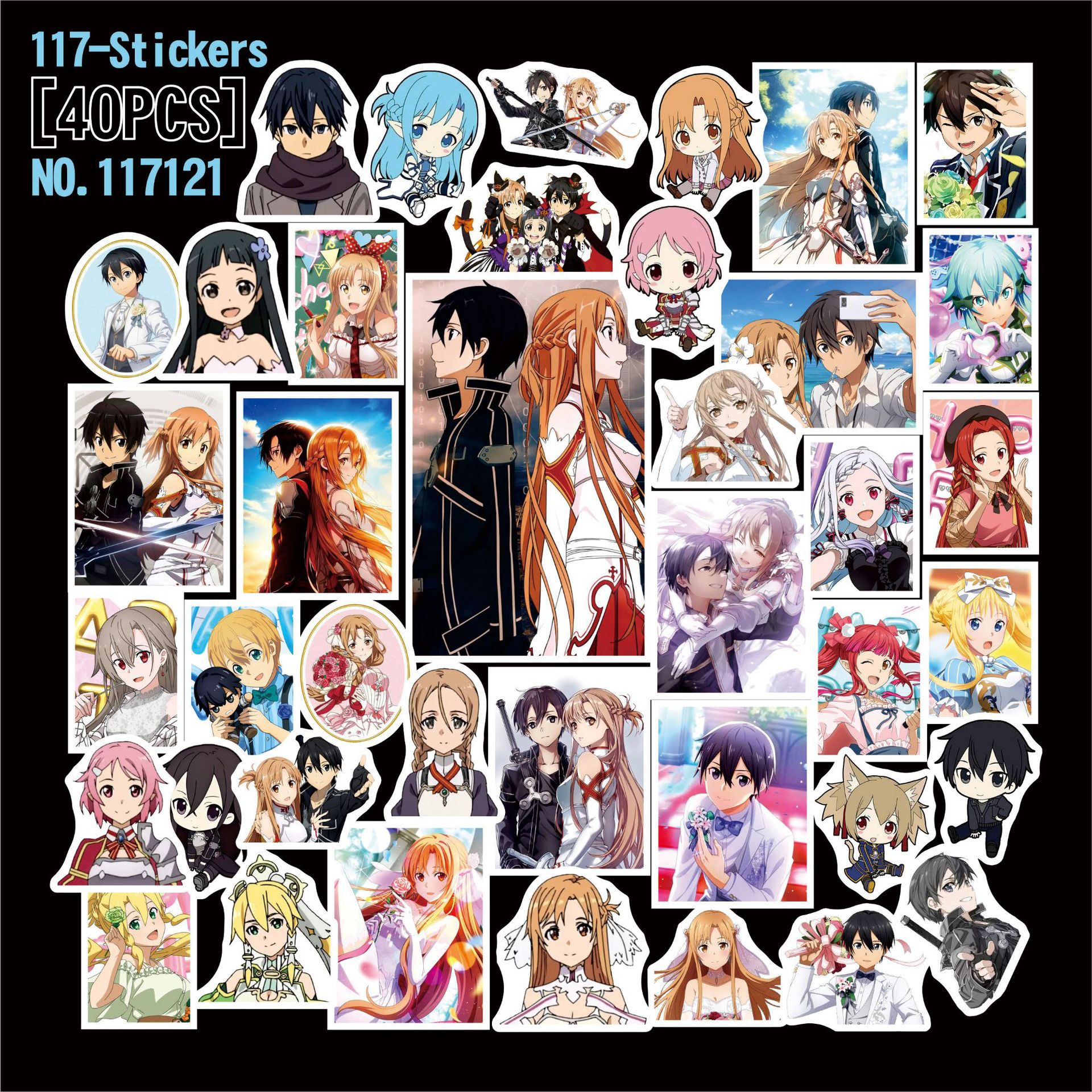 Sword art online anime stickers 40pcs a set 2 pcs