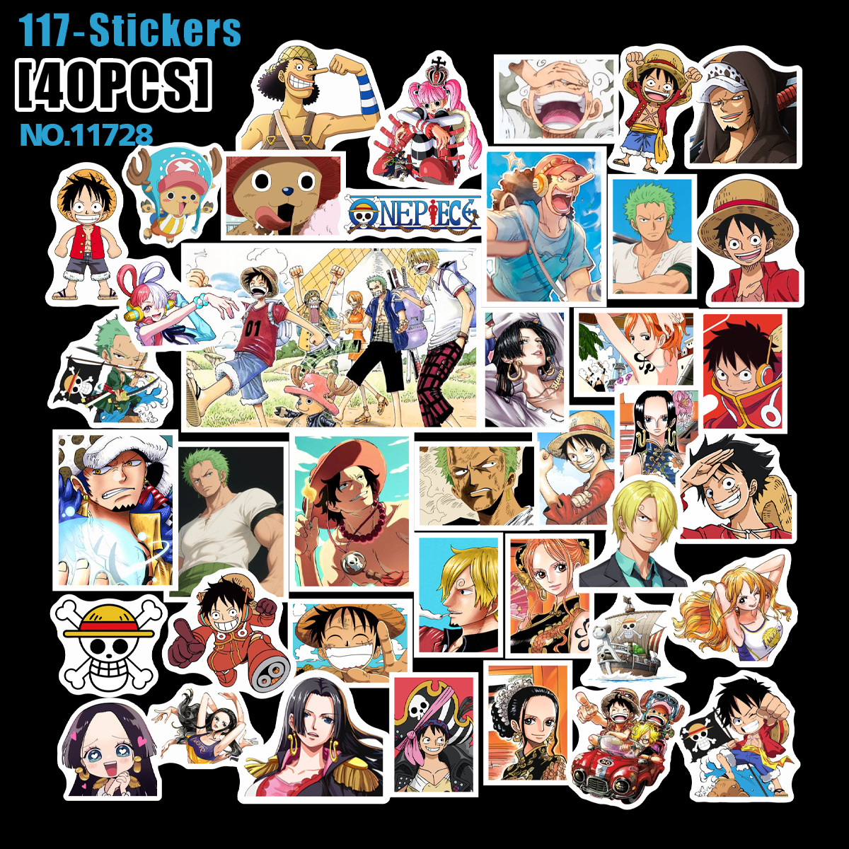 One Piece anime stickers 40pcs a set 2 pcs