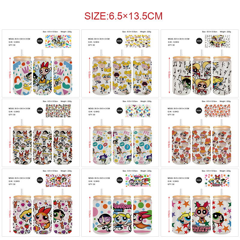 The Powerpuff Girls anime glass cup 350ml