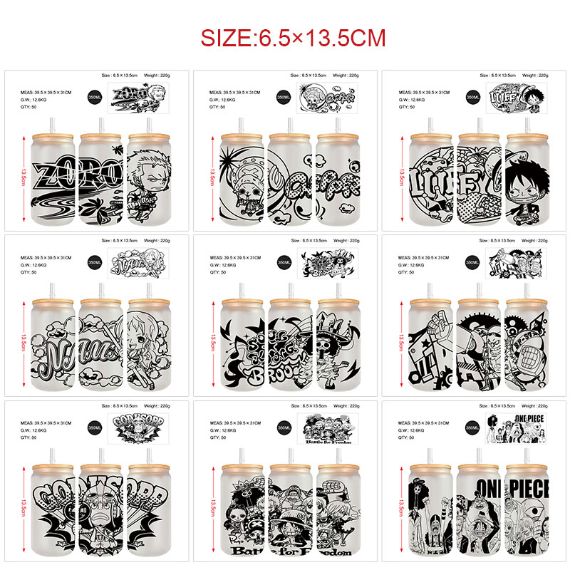 One Piece anime glass cup 350ml