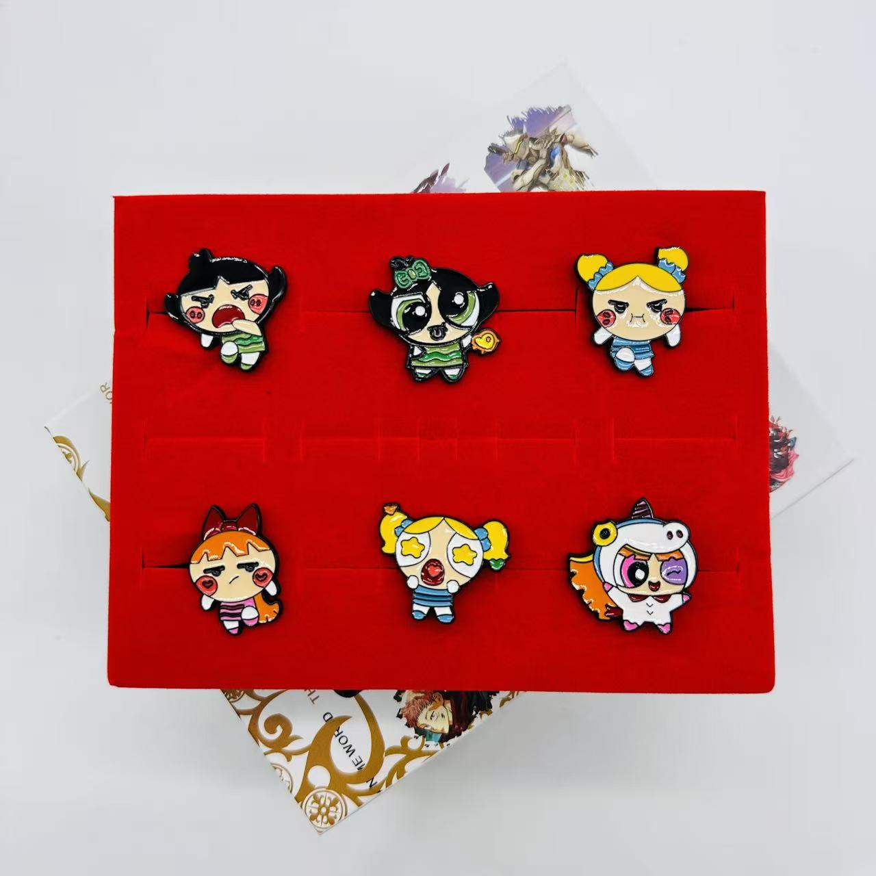 The Powerpuff Girls anime pin set