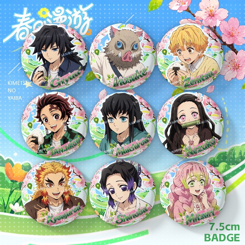 Demon slayer kimets anime pin 75mm