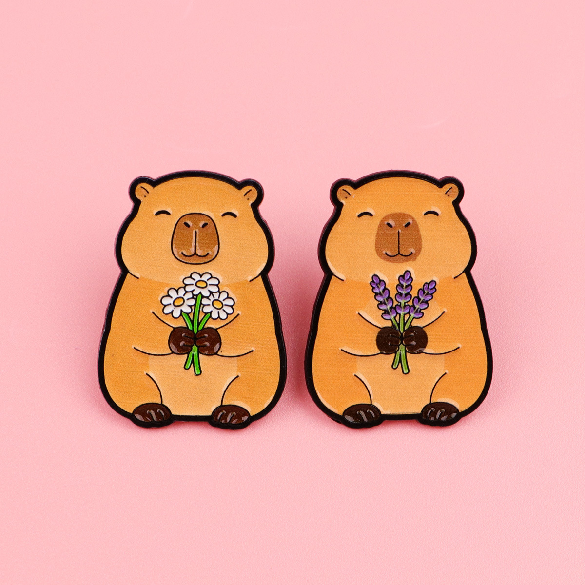 Capybara anime pin