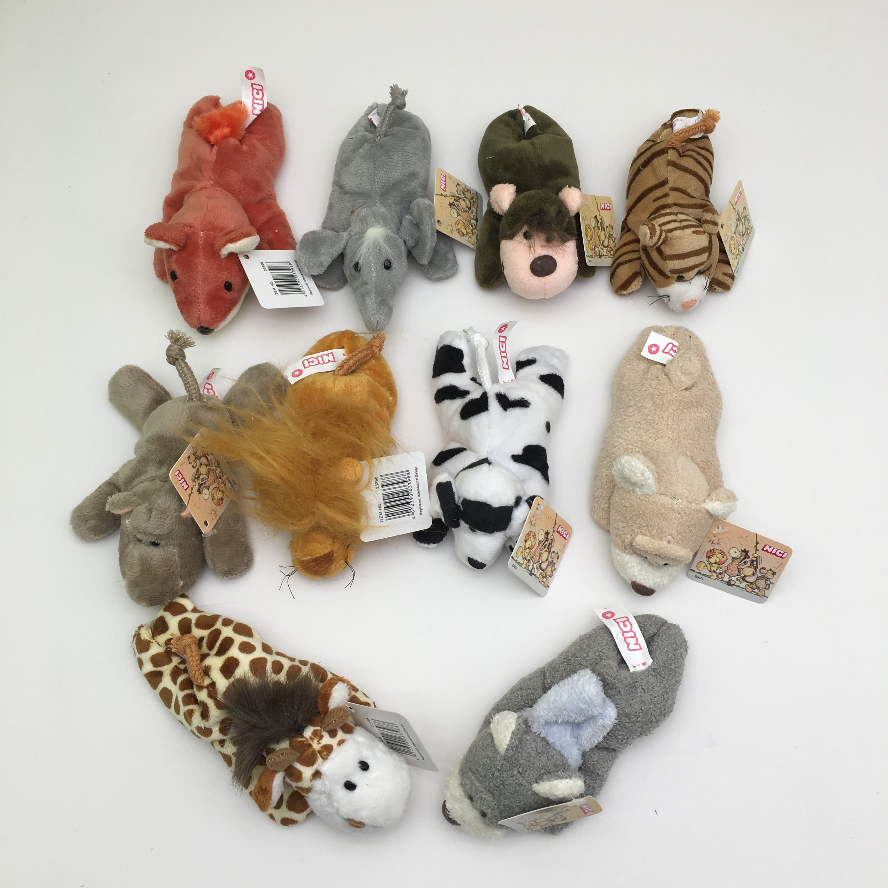 Refrigerator sticker Plush toy 12cm 10pcs a set