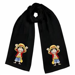 One Piece-3 Black Double-sided water velvet impression scarf