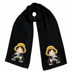 One Piece-7 Black Double-sided water velvet impression scarf 