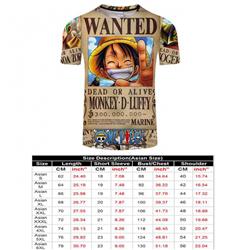 One Piece Full color short sleeve t-shirt 9 sizes from S to 6XL TXKH3207