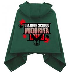 My Hero Academia-3 Dark green Not down the cotton Double buckle Hooded One size