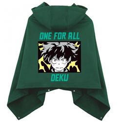 My Hero Academia-1 Dark green Not down the cotton Double buckle Hooded One size