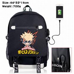 My Hero Academia-8A Black Color data cable Backpack