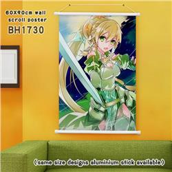 Sword Art Online White Plastic rod Cloth painting Wall Scroll 60X90CM BH1730