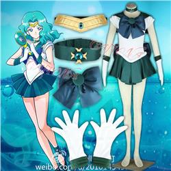 HOT Anime COS Super Girls Sailor Moon Sailor Neptune Kaiou Michiru Cosplay Costume Any Size Halloween L,XL,XXL