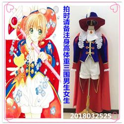 Cardcaptor Sakura kinomoto sakura costume cosplay costume magique costume prince avec chapeau et cape L,XL,XXL