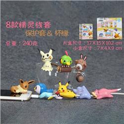 Pokemon a set of eight Doll Boxed Figure Decoration Model 7X4X9CM 240G