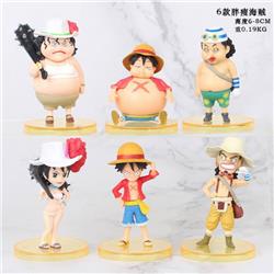 One Piece a set of six Bagged Figure Decoration Model 6-8CM 0.19KG