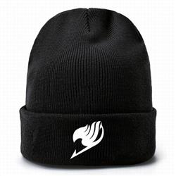 Fairy Tail-2 Black Thicken Knitting Hat Head circumference (bouncy）