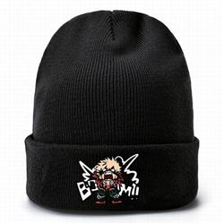 My Hero Academia-5 Black Thicken Knitting Hat Head circumference (bouncy）
