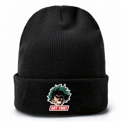 My Hero Academia-8 Black Thicken Knitting Hat Head circumference (bouncy）