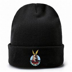 My Hero Academia-6 Black Thicken Knitting Hat Head circumference (bouncy）