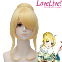 Love Live! School Idol Project Ayase Eli January Kimono Golden 30cm Anime Cosplay Wig