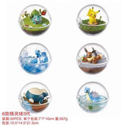 Pokemon a set of six Poké Ball Boxed Figure Decoration Model 7X7X10CM 567G