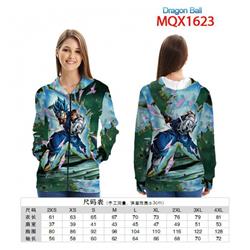 Dragon Ball Full color zipper hooded Patch pocket Coat Hoodie 9 sizes from XXS to 4XL MQX 1623